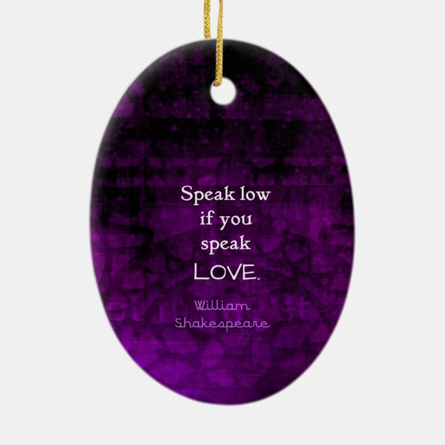 Shakespeare Inspirational Romantic LOVE Quote Ceramic Ornament (Back)