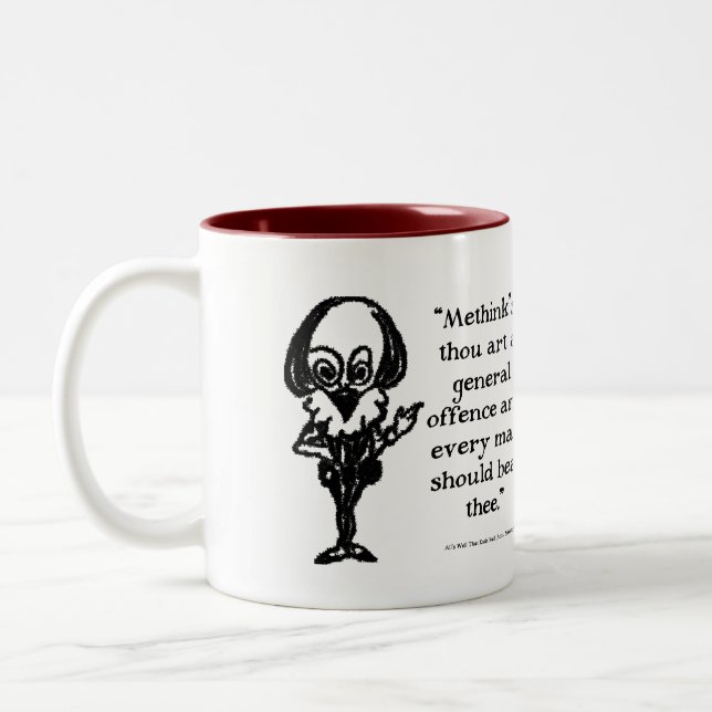 Shakespeare Insults -All's Well that Ends Well Two-Tone Coffee Mug (Left)