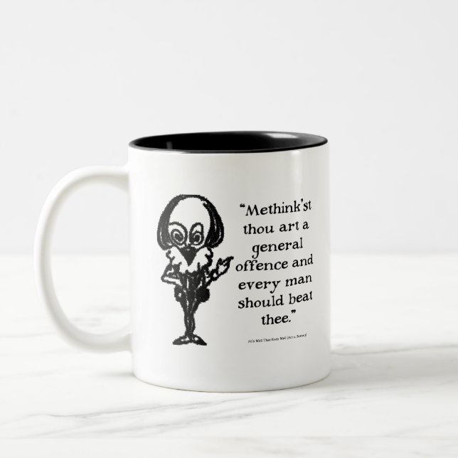 Shakespeare Insults Alls Well Two-Tone Coffee Mug (Left)