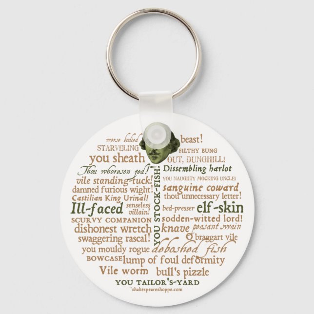 Shakespeare Insults Collection Key Ring (Front)