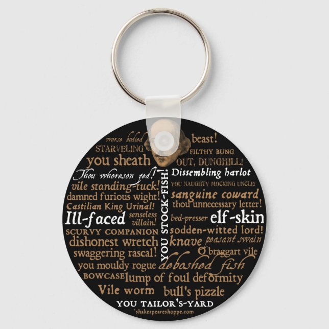 Shakespeare Insults Collection Key Ring (Front)