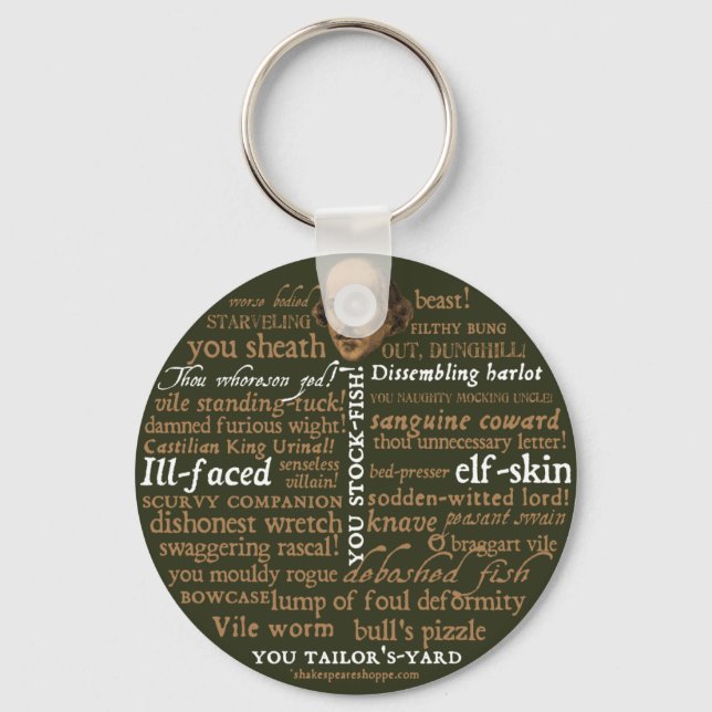 Shakespeare Insults Collection Key Ring (Front)