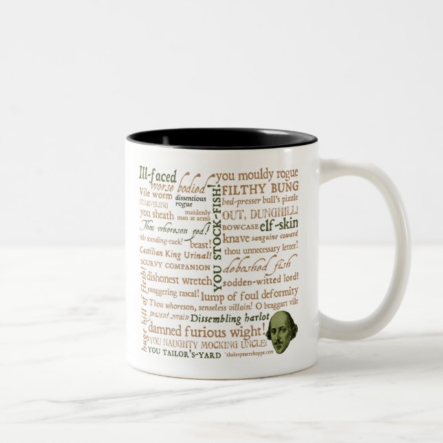 Shakespeare Insults Collection Two-Tone Coffee Mug (Right)