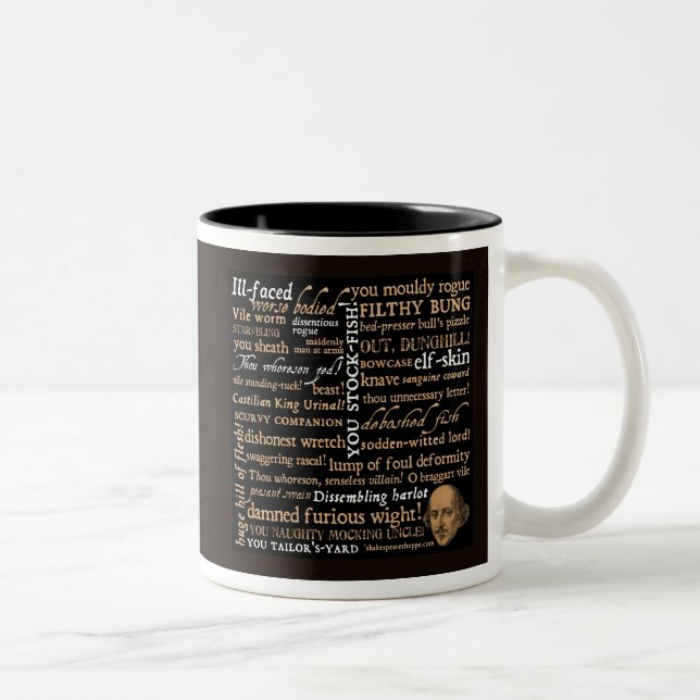 Shakespeare Insults Collection Two-Tone Coffee Mug (Right)