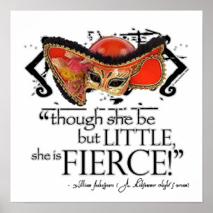 Shakespeare Midsummer Night's Dream Fierce Quote Poster