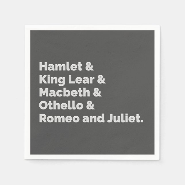Shakespeare Plays I Napkin (Front)