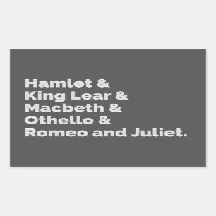 Shakespeare Plays I Rectangular Sticker