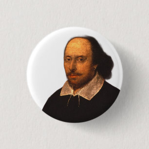 Shakespeare portrait 3 cm round badge