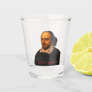 Shakespeare portrait and signature shot glass
