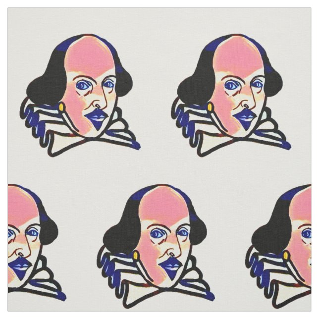 Shakespeare portrait fabric - white background (Swatch)