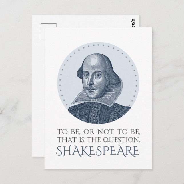Shakespeare Portrait with To Be Or Not To Be Quote Postcard (Front/Back)