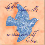 Shakespeare Quote Art Pin Photo Sculpture Badge<br><div class="desc">"This above all,  to thine own self be true."</div>