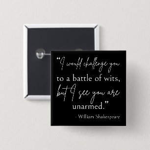 Shakespeare Quote - Battle Of Wits II 15 Cm Square Badge