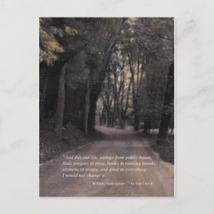 Shakespeare Quote; Bend in the Buffalo Road Postcard