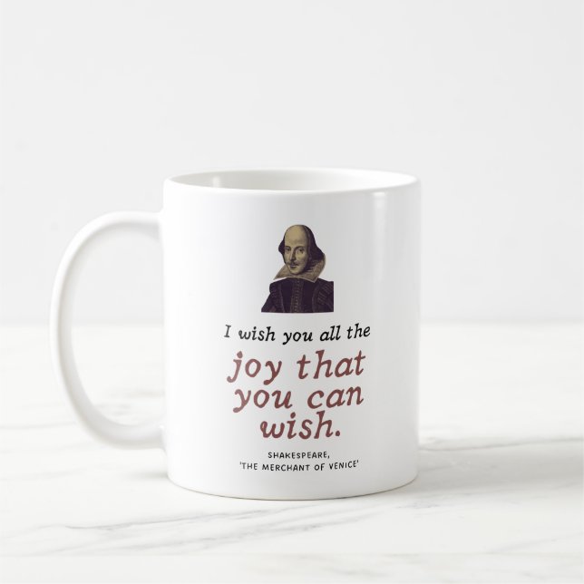 Shakespeare Quote Cute Scholarly Happy Birthday   Coffee Mug (Left)
