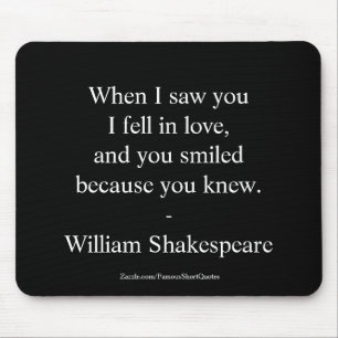 Shakespeare Quote - I Fell In Love Mouse Pad