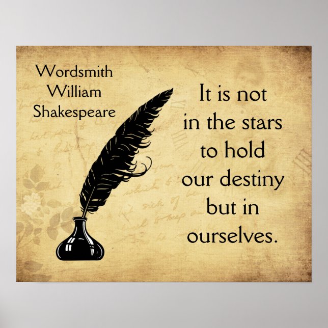 Shakespeare Quote It is in the  Stars  Poster (Front)