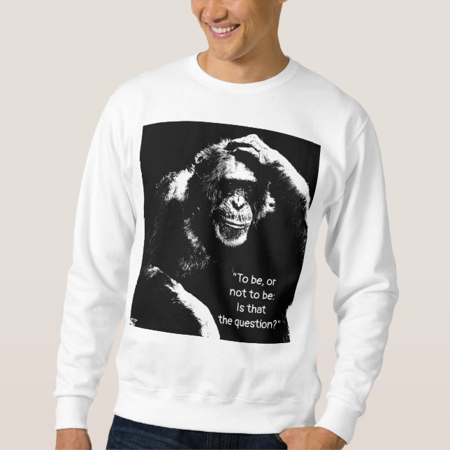 Shakespeare Quote Pop Art Thinking Monkey Men's Sweatshirt (Front)