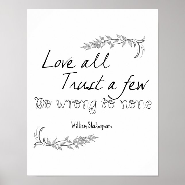 Shakespeare Quote Poster (Front)