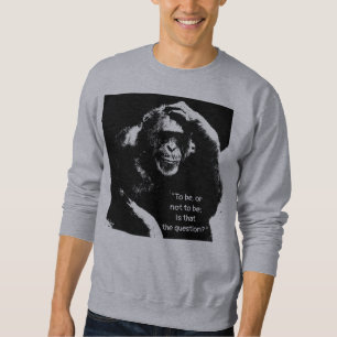 Shakespeare Quote Thinking Monkey Pop Art Men's Sweatshirt