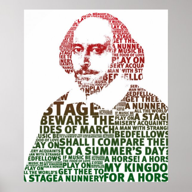 Shakespeare red green gradient text design poster (Front)