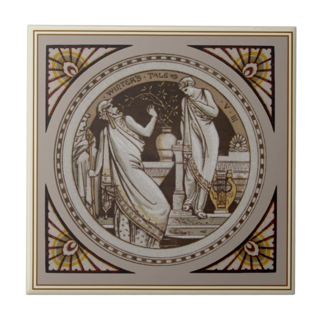Shakespeare"s Winter's Tale Antique Repro Minton Tile (Front)
