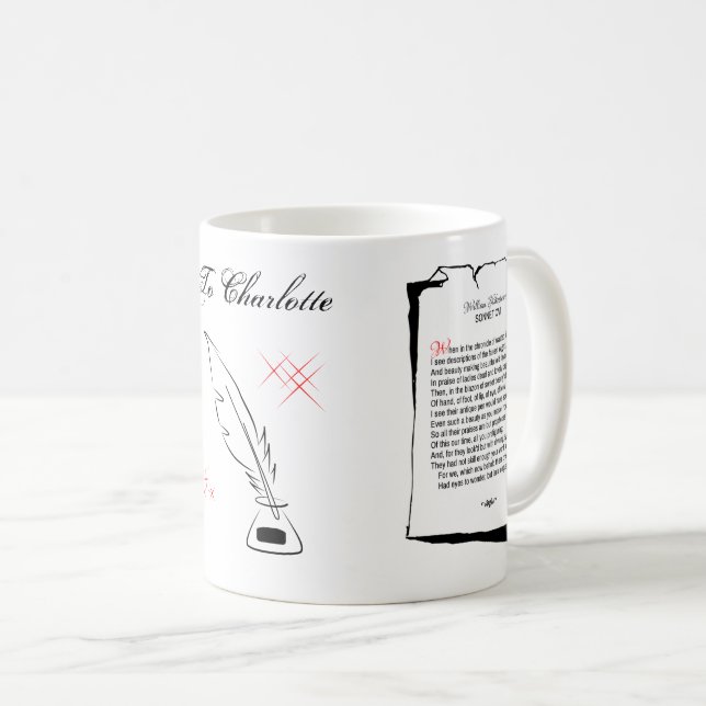 Shakespeare Sonnet 106 Coffee Mug (Front Right)