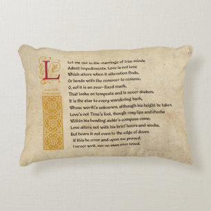 Shakespeare Sonnet 116 (CXVI) on Parchment Decorative Cushion