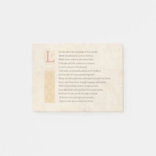 Shakespeare Sonnet 116 (CXVI) on Parchment Post-it Notes
