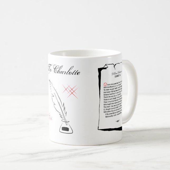 Shakespeare Sonnet 150 Coffee Mug (Front Right)