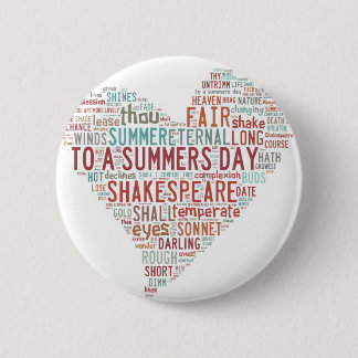 Shakespeare Sonnet 18 6 Cm Round Badge
