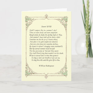 Shakespeare Sonnet # 18 Card