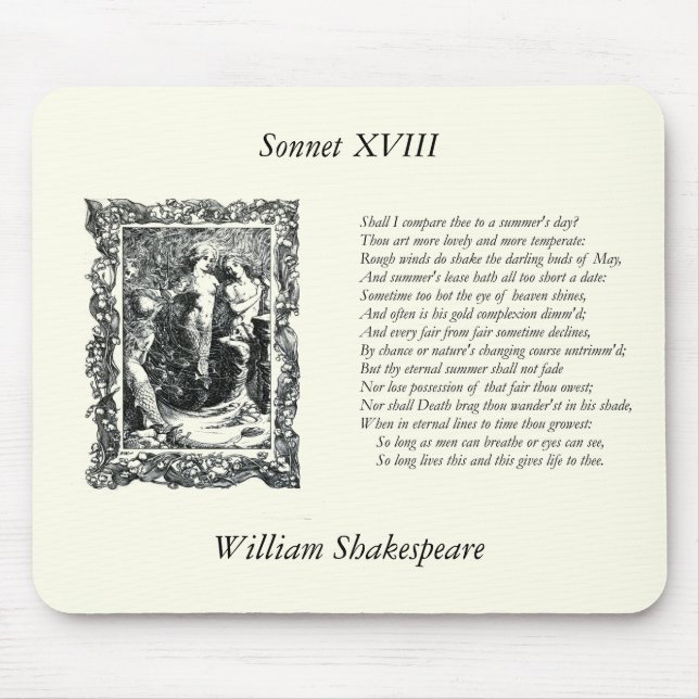 Shakespeare Sonnet # 18 Mouse Pad (Front)