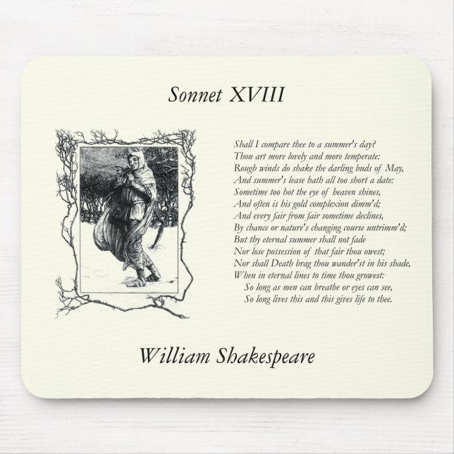Shakespeare Sonnet # 18 Mouse Pad (Front)