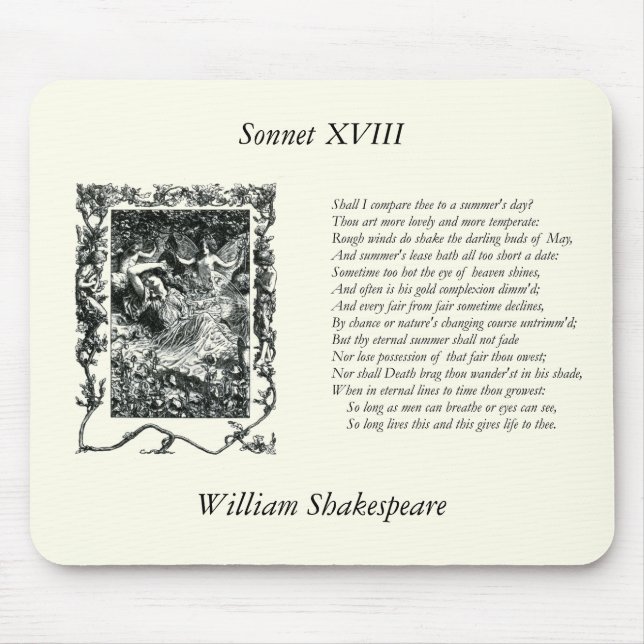 Shakespeare Sonnet # 18 Mouse Pad (Front)