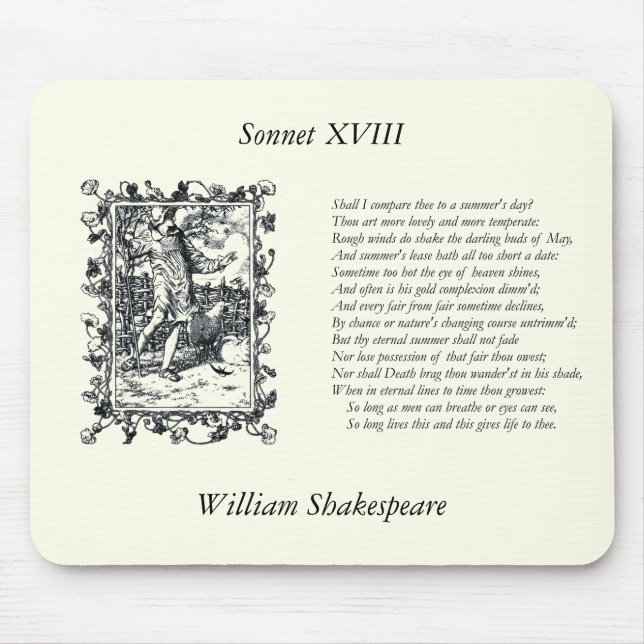 Shakespeare Sonnet # 18 Mouse Pad (Front)