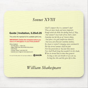 Shakespeare Sonnet # 18 Mouse Pad