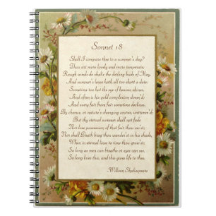 Shakespeare Sonnet 18 Notebook