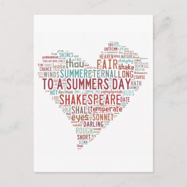 Shakespeare Sonnet 18 Postcard (Front)