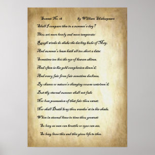 Shakespeare Sonnet 18 Poster