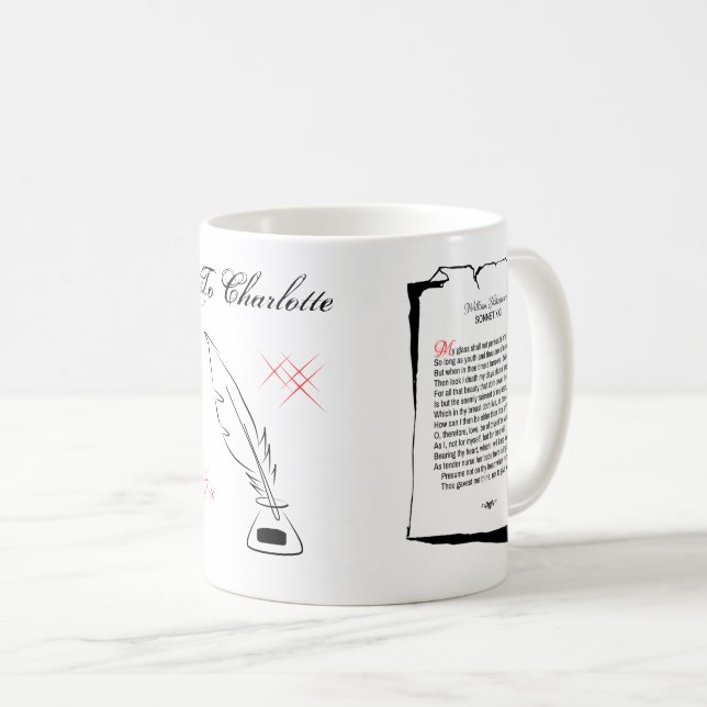 Shakespeare Sonnet 22 Coffee Mug (Front Right)