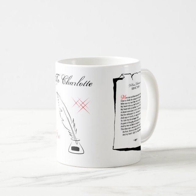 Shakespeare Sonnet 46 Coffee Mug (Front Right)