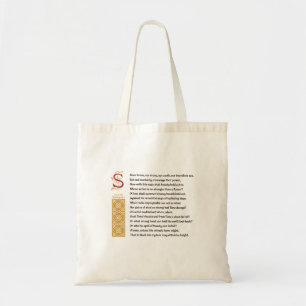 Shakespeare Sonnet 65 (LXV) on Parchment Tote Bag