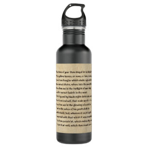 Shakespeare Sonnet 73 (LXXIII) on Parchment 710 Ml Water Bottle