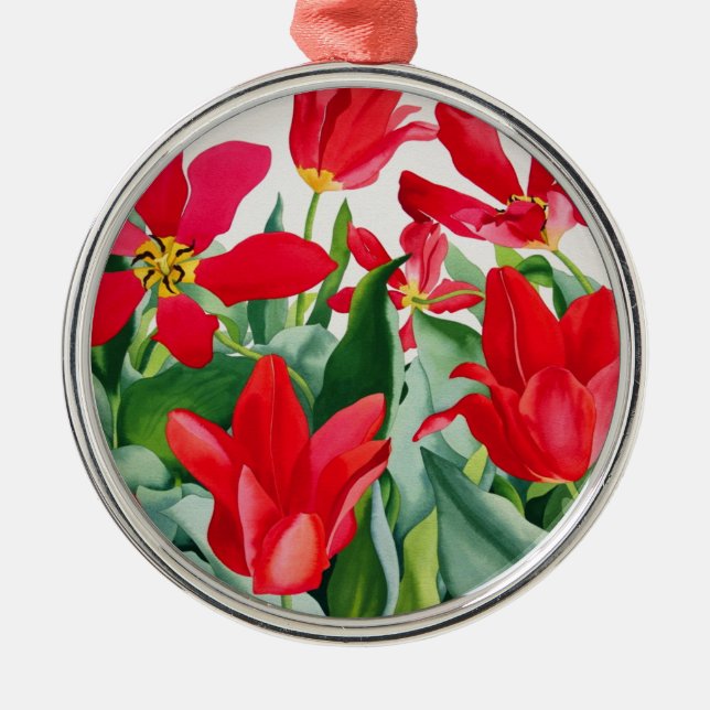Shakespeare Tulips Metal Tree Decoration (Front)