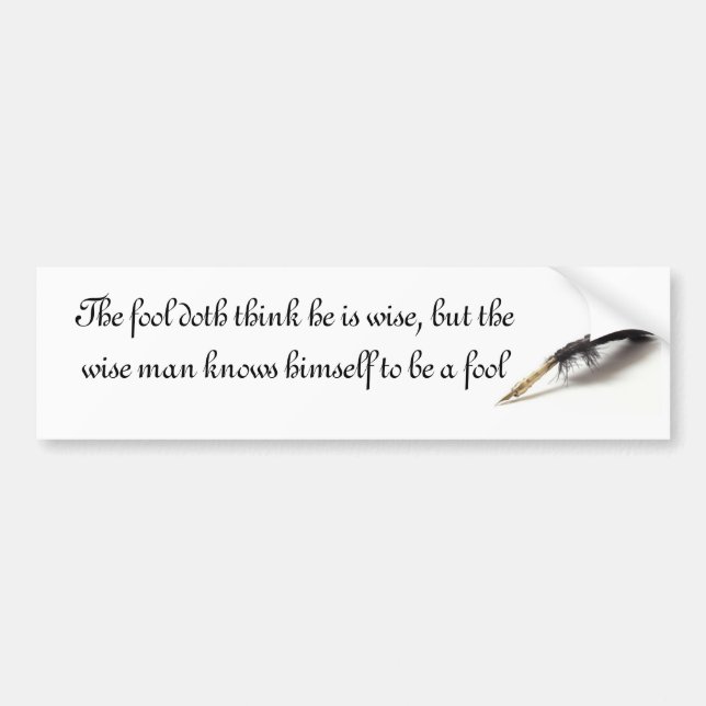 Shakespeare | Wise Fool Bumper Sticker (Front)