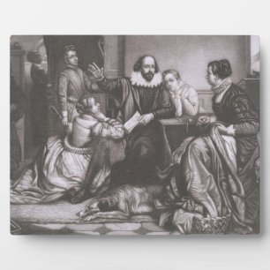 Shakespeare with his Family, at Stratford, Recitin Plaque