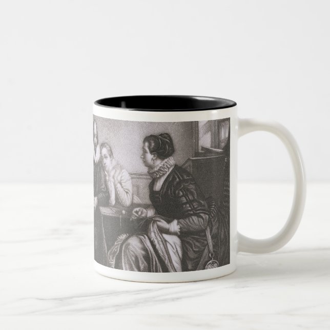 Shakespeare with his Family, at Stratford, Recitin Two-Tone Coffee Mug (Right)