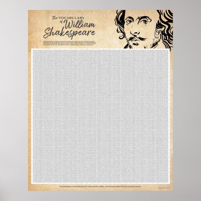 Shakespeare Word Search Poster (Large) (Front)