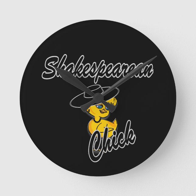 Shakespearean Chick #4 Round Clock (Front)